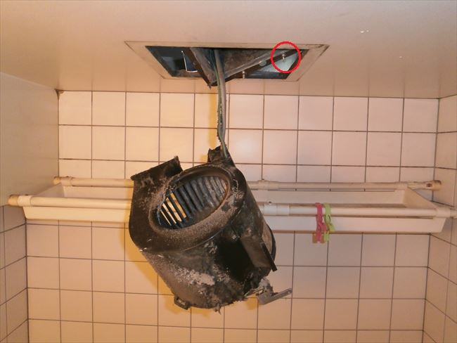 2部屋用ナショナルFY24BPK換気扇交換｜大阪府八尾市安中町