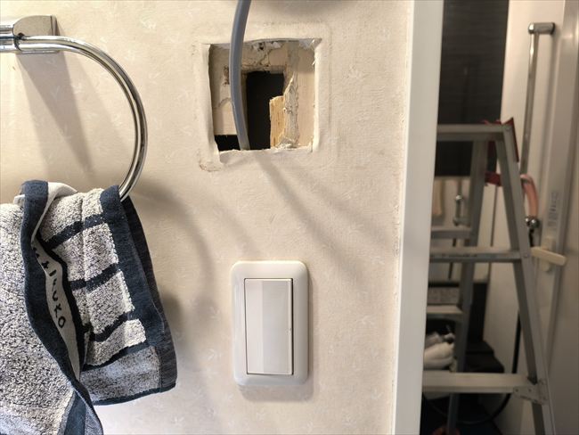 換気スイッチ配線増設